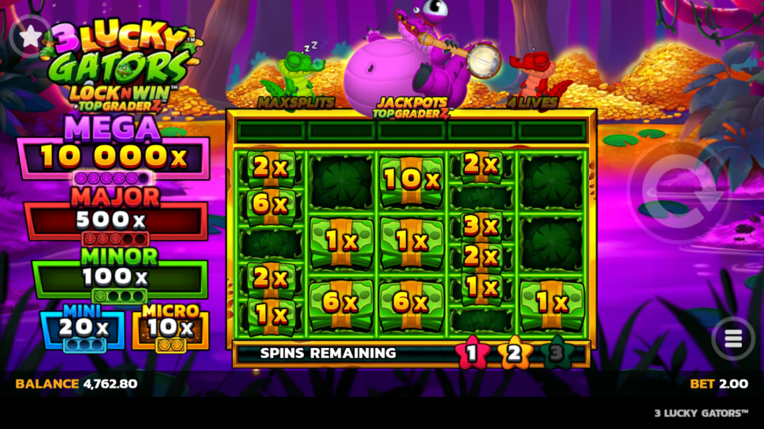 3 Lucky Gators Jackpots Feature.webp